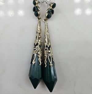 Elegant Green and Gold Drop Earrings